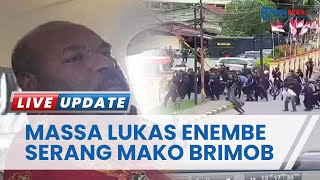Tak hanya Keluarga Ngotot Masuk Pangkalan TNI AU, Massa Pro Gubernur Papua Enembe Serang Mako Brimob