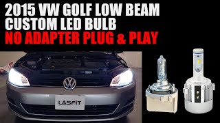 Volkswagen vw Golf 2015: Plug and play LED headlight bulbs replacement on low beam holder adapter