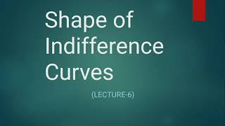 Shape of Indifference Curves | Shape of IC in various conditions | Part-6 | EK:)