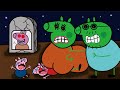 Zombie Apocalypse! Scary Pregnant Pig Mommy , Peppa in Danger| Peppa Pig Family Story Coloring Pages