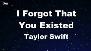 I Forgot That You Existed - Taylor Swift Karaoke 【No Guide Melody】 Instrumental