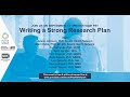 Writing a Strong Research Plan