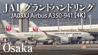 JAL グランドハンドリング - Airbus A350-941 - 大阪国際（伊丹）空港【4K】