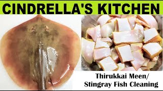 Thirukkai Meen/ Stingfish/ Thirandi Fish Step by Step Cleaning and cutting in Tamil with Eng sub|