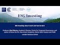 ESG Investing Session One - Richard Portes and Alex Edmans