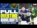 St. Louis Blues at Minnesota Wild | FULL Overtime Highlights - March 23, 2024