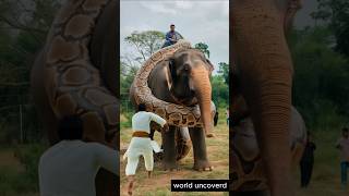 Massive Python Wraps Around Elephant – Watch What Happens Next #shorts