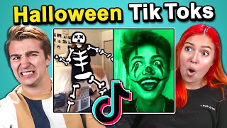 Adults React To And Try Halloween Tik Tok Challenges (Spooky Scary Skeletons, Be