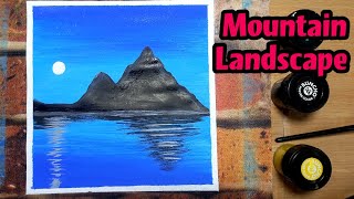Mountain Landscape Acrylic Painting For Beginning Step by Step