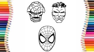 ⭐️ How to draw Hulk Spider Man The Thing ⭐️ Hulk Spider Man The Thing Coloring Page ⭐️