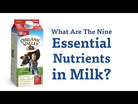 What are the nine essential nutrients in milk?