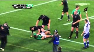 Cian Healy dump tackles Sonny Bill Williams SBW Ireland vs New Zealand June 2012
