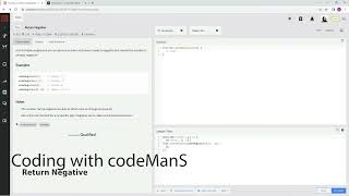 (Archived) Codewars 8 kyu Return Negative JavaScript