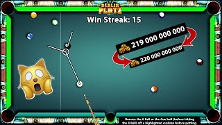 I made 15 Win Streak in Berlin Platz and increased 1 Billion Coins - 8 Ball Pool GamingWithK