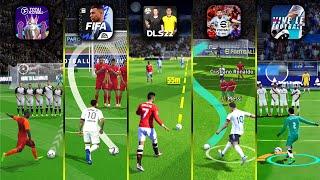 eFOOTBALL 2023 vs DLS 22 vs FIFA 22 vs VIVE LE FOOTBALL vs TOTAL FOOTBALL | Realistic Free kick
