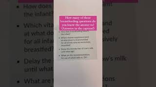 How many of these questions did you know the answer to? #shorts #pediatrics #breastfeeding