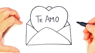 Como dibujar un Carta de Amor paso a paso | Dibujo Carta Romantica