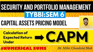 SAPM |Capital Asset Pricing Model - CAPM| TYBBI -Sem 6 - BY Dr. Mihir Shah