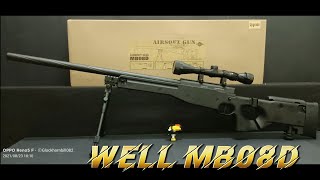 Well MB08 Bolt Action Airsoft Sniper Rifle w/ Scope and Bipod, Black