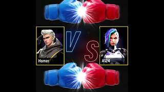 HOMER VS A124 CHARACTER 🆚✨ || CHARACTER ABILITY TEST || FREE FIRE CHARACTER VERSUS #freefire #ff