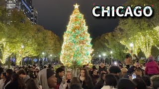 Chicago Christmas Tree Lighting ✨🎄 Millennium Park on Friday | November 22, 2024 | 4k Raw Video