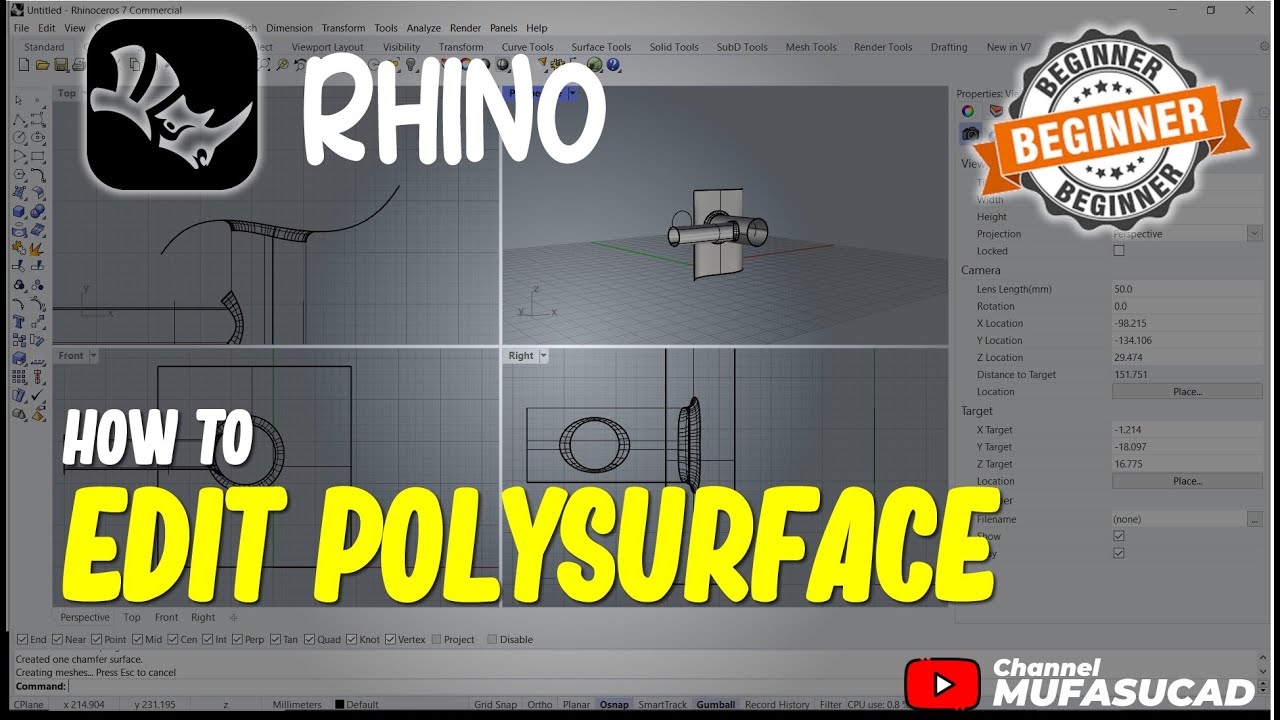 Rhino How To Edit Polysurface Youtube