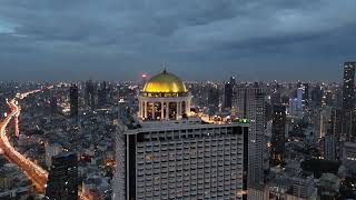 Bangkok State Tower and Sky Bar 4K Aerial #3