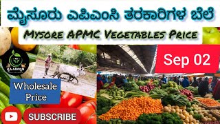 Mysore apmc vegetable Prices | Rate Every today| 2 September 2024 #rate #bandipalya #apmc #rmc