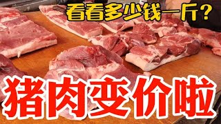 猪肉变价太吓人，看1月28日集市上卖多少钱一斤？大吃一惊~带你们看每天中国菜市场物价【茉茉妈vlog】