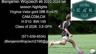 Benjamin Wojciech Highlights Virginia valor Ecnl-Rl (2023-2024 season)