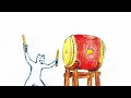 和太鼓で三三七拍子（効果音） 3 3 7 beat japanese taiko drum sound effect