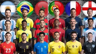Argentina Brazil Morocco 🆚 Portugal France England 🔥😲 Trio comparison (Messi, Ronaldo, Neymar)  🔥💪😲