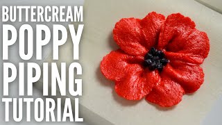 How to pipe poppy - Easy buttercream flower piping tutorial
