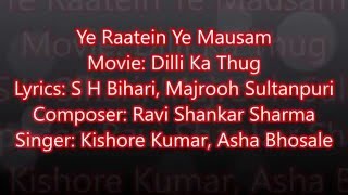 Yeh Raatein Yeh Mausam Lyrics Translation - Kishore Kumar - Asha Bhosle - Dilli Ka Thug
