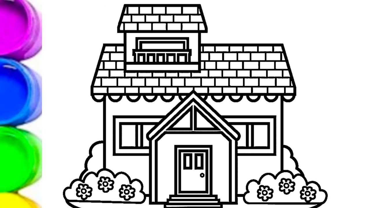 House Drawing For Kids/ How To Draw House Step By Step/ Easy House ...