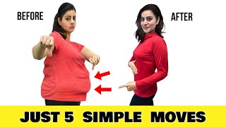 5 Simple Moves To Lose Belly Fat At Home For Beginners | Try It Once & Thank Me Later