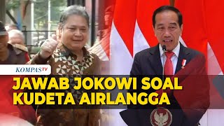 Jokowi Jawab Dua Kali Ketika Ditanya soal Kudeta Airlangga Hartarto