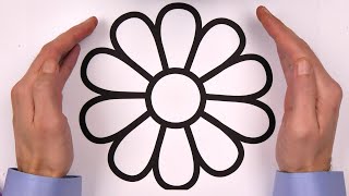( Flowers and Apple  ) Big Daisy  Marker Pen Coloring Pages / Akn Kids House