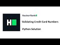 HackerRank - Validating Credit Card Numbers - Python Solution #python #hackerrank