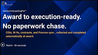 VendorOnboarding Agent by Palcode.ai | From Award to Execution in Days, Automates Sub Onboarding