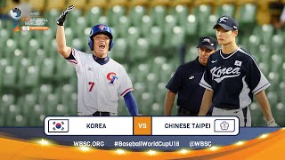 HIGHLIGHTS – Game 11 – Korea vs. Chinese Taipei – WBSC U-18 Baseball World Cup