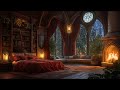 Rain, Wind, Thunder and Fireplace Sounds for Sleeping - Fall Asleep in a Cozy Castle Room - 12 Hours