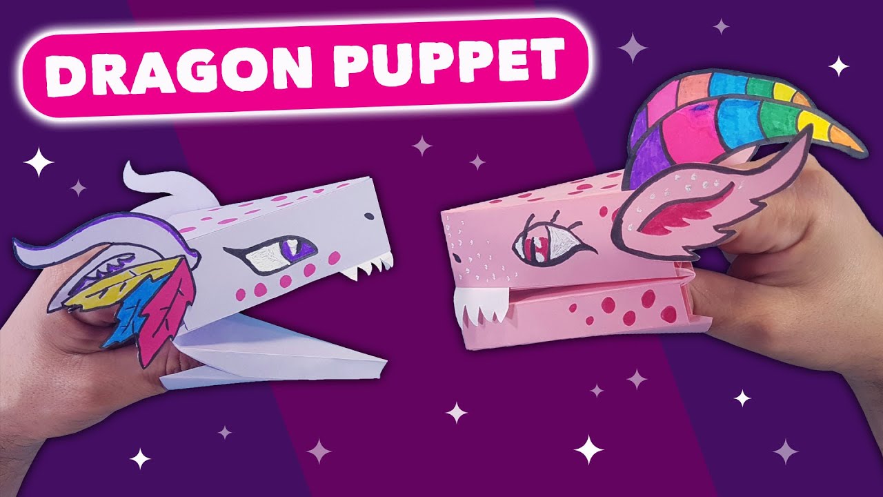 How To Make Paper Dragon Puppet Easy Paper Craft Youtube