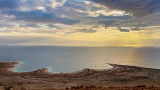 Sunrise at the Dead Sea, the LOWEST place on the Earth