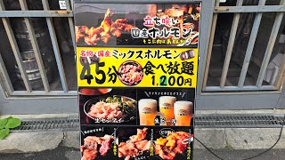 立ち喰い国産ミックスホルモン食べ放題￥1200そこに肉あるんか桃谷店