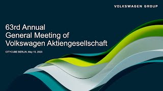 #VWGroup Annual General Meeting 2023