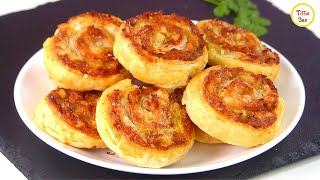 Pinwheel Patties/Chicken Patties Recipe by tiffin box | Chicken Puff Pastry, Chicken Pinwheel Pastry