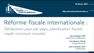 Midi-conférence -  Réforme fiscale internationale – Déclaration pays par pays