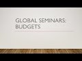 Global Seminars Quick Guide: Budgets, Billing, Withdrawal, & Refunds