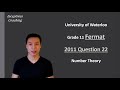 Math Contest Tutorial - Waterloo G11 Fermat 2011 Q22 Number Theory